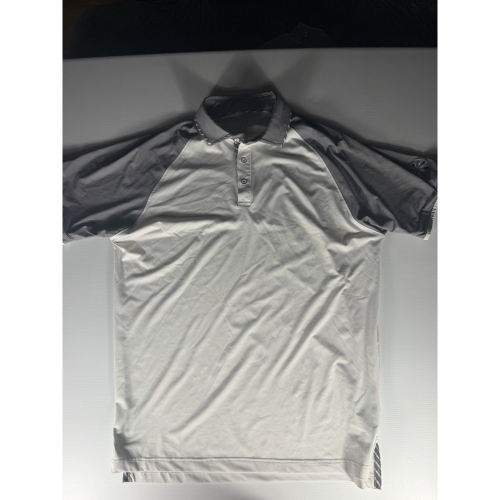 Jaxson Maximus Men's M Gray White Stretch Performance Golf Polo Shirt